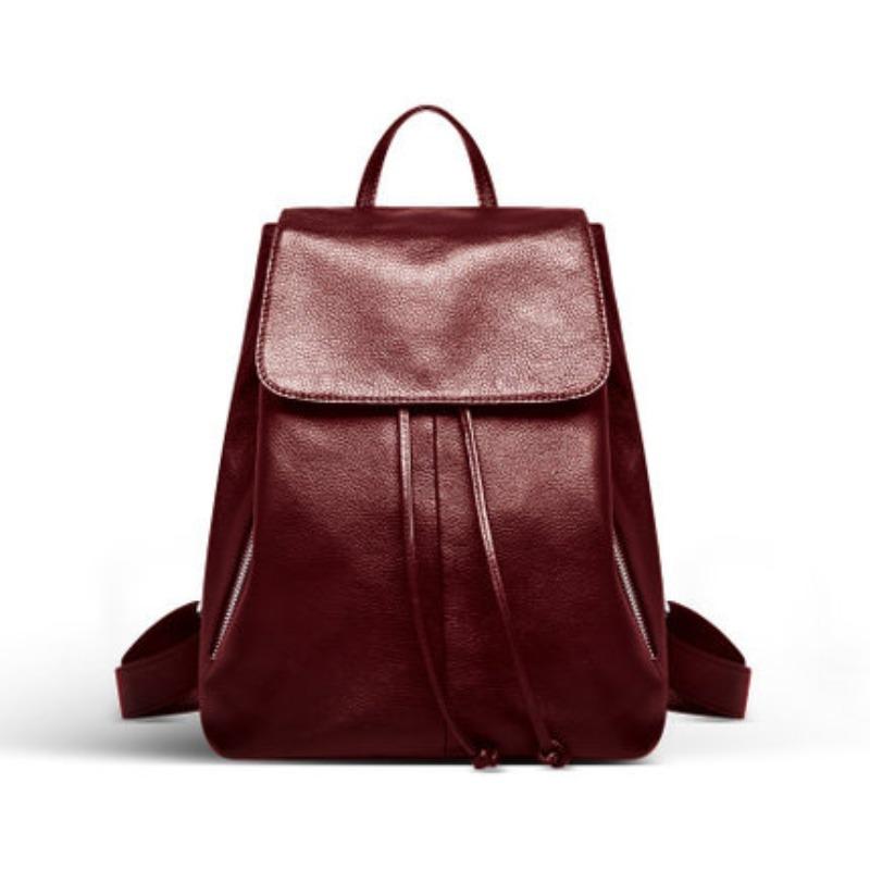 Spring and Summer Fashion Korean-style Trendy Backpack, Leather Women's Head Bag, Layer Leather Casual and Versatile Backpack
