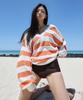 LANGER [Plc] Boxy Stripe V-Neck Knit_2Colors
