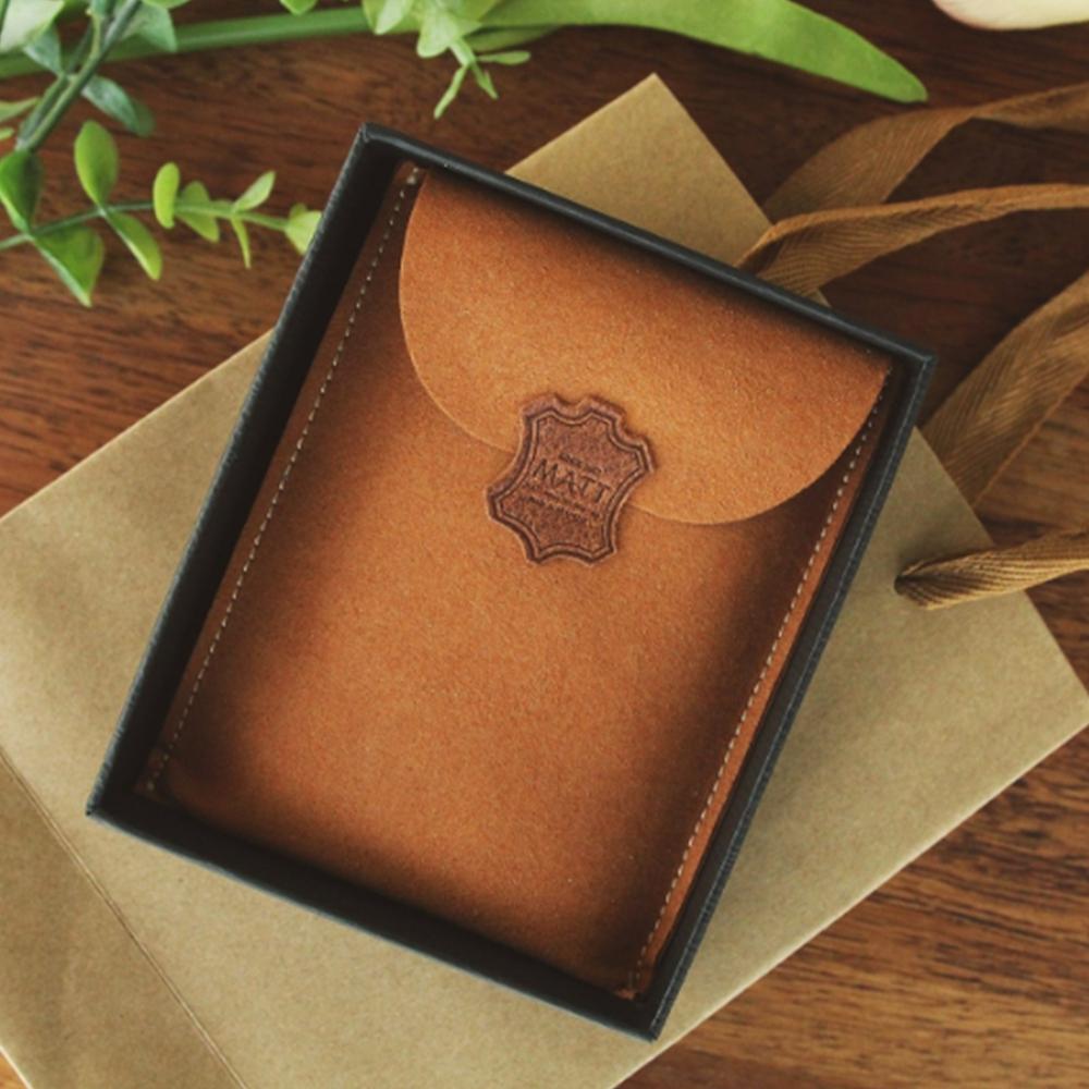 Matt Saffiano Cowhide Combination Slim Business Card Holder Burgundy