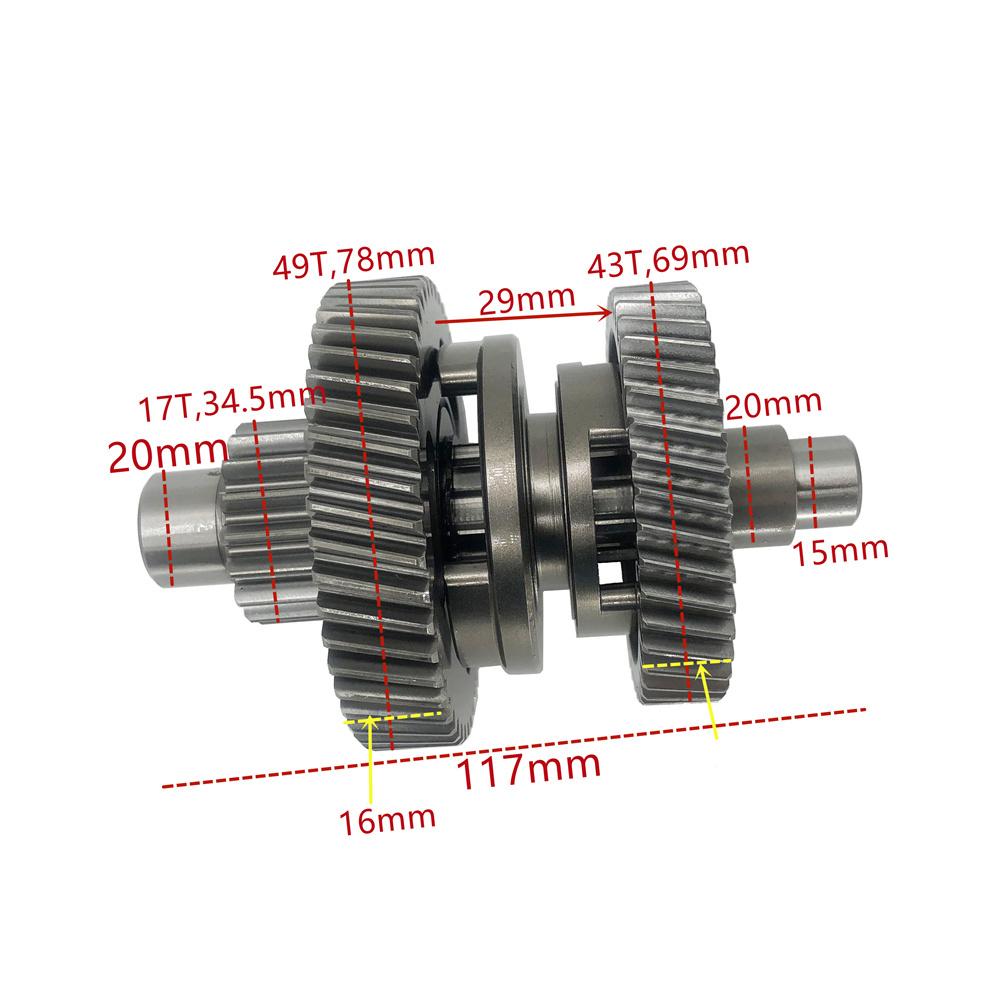 Передняя и задняя передачи для Kayo AU200 LX200M CVT LC162FMK Для двигателя E-TON 200 Ведущий вал Intermediate Shaft