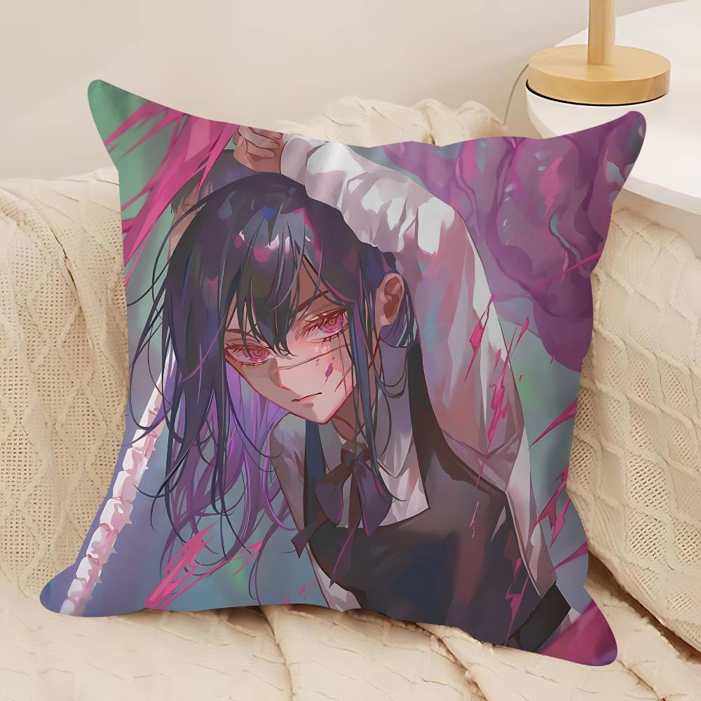 C-Chainsaw-Man Mitaka Asa Pillowcase Toon Gift Cushion Cover Bedroom Home Sofa Chair Seat Decor Pillow Case