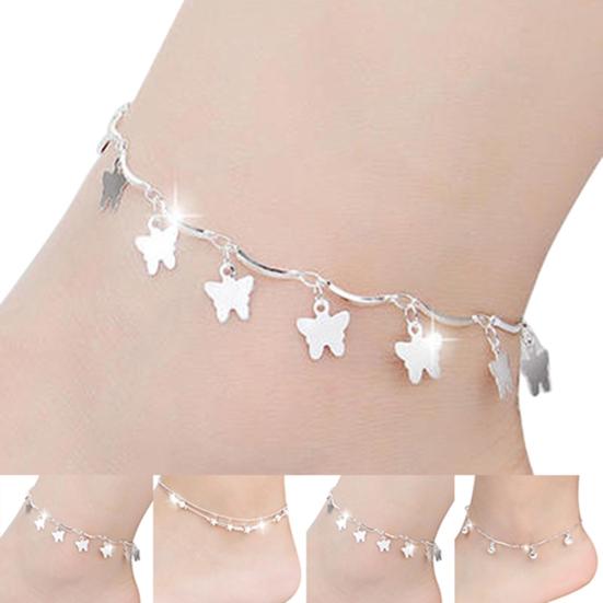 Kvinner Chic Butterfly Stars Bell Charm Anklet Armbånd Foot Chain
