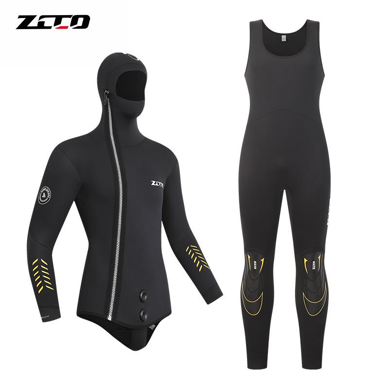 ZCCO 5mm Hooded Two-Piece Front Zip Wetsuit for Fishing and Hunting 2026 XL