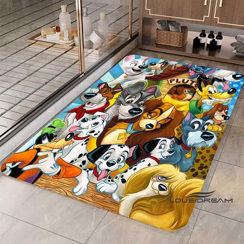Cartoon Lady and the Tramp rug, suitable for bedroom, living room and other home décor, fluffy square rug, soft area rug, play 60x90cm