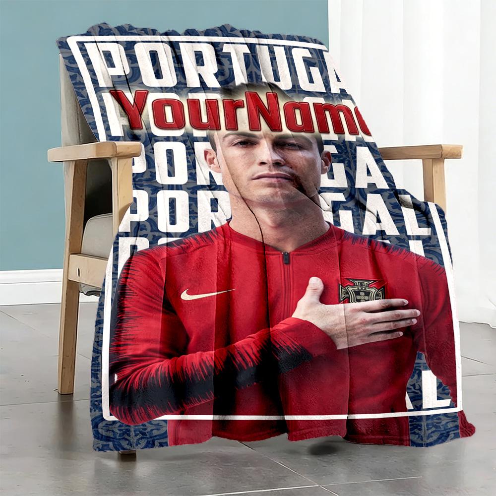 Cristiano Ronaldo 72 Personalisierte Decke Überwurf Personalisierte Decke Weich Warm Gemütlich Großartig für Bettwäsche Nickerchen Bett Heimdekoration Ideal für Alle Jahreszeiten