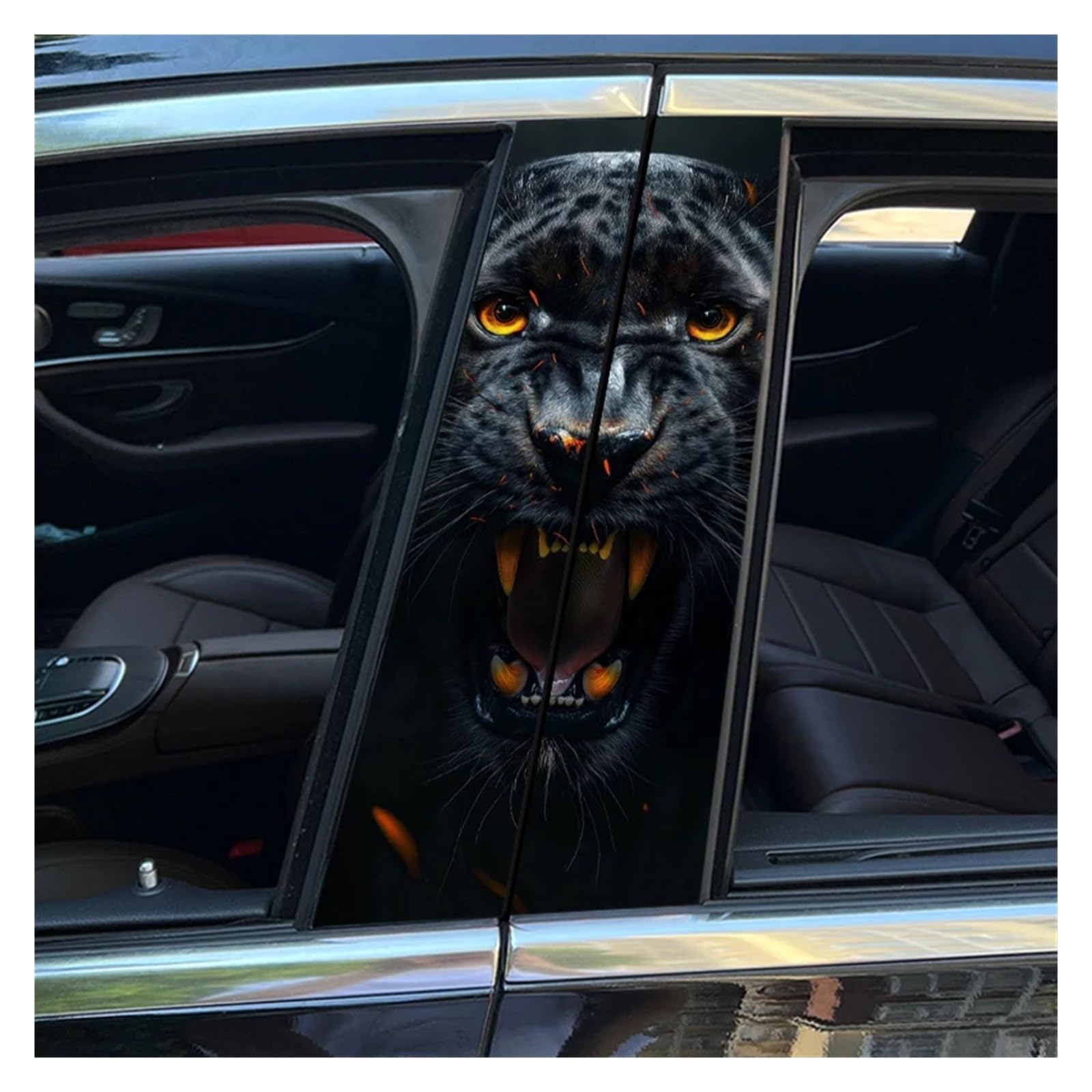 2Pcs Ferocious Animal Car Sticker Car B Pillar Decal Vinyl 2pcs