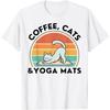 Coffee Cats And Yoga Mats Meditation Women Men T-Shirt