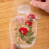 Transparent Dried Flower Bookmarks Handmade Clear Floral Bookmark Wishing Bottle Stickers Without Pressed Flowers for DIY Page Cips