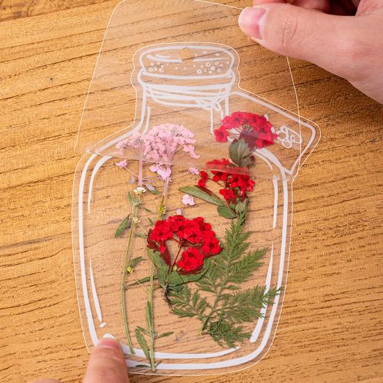 Transparent Dried Flower Bookmarks Handmade Clear Floral Bookmark Wishing Bottle Stickers Without Pressed
