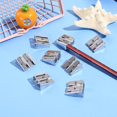 Eco-Friendly Aluminum Alloy Double-Hole Pencil Sharpener for Students and Office Use