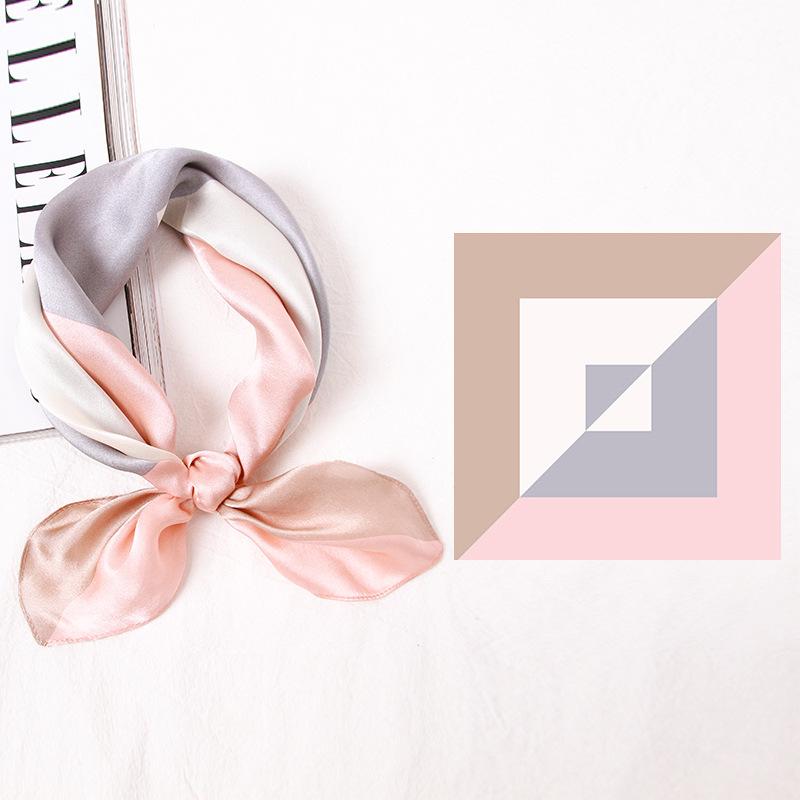 53*53cm Moteskjerf dame simulert silke firkantskjerf pannebånd