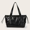 New Tote Bag Large Capacity Washed Retro Underarm Portable Pu Material Shoulder Bag
