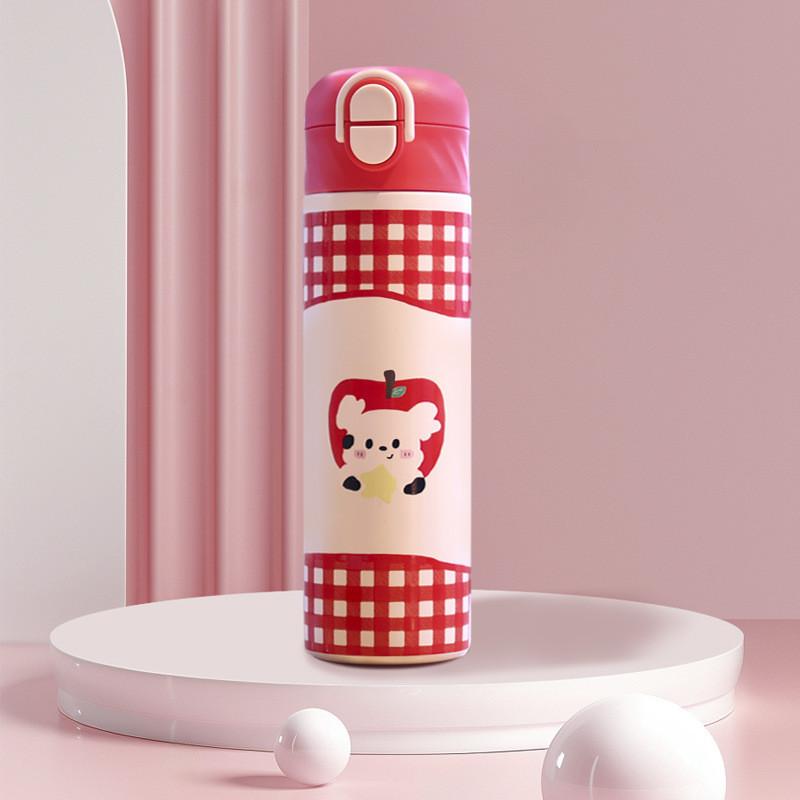 

Щенок Яблоко Милый Кот Цветочная Сетка Звездный Принт Чашка из Нержавеющей Стали Изолированная красный