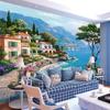 Custom 3D Mural Wallpaper Mediterranean Oil Painting Landscape Wall Papers Home Decor Living Room Sofa TV Background Wall Paper