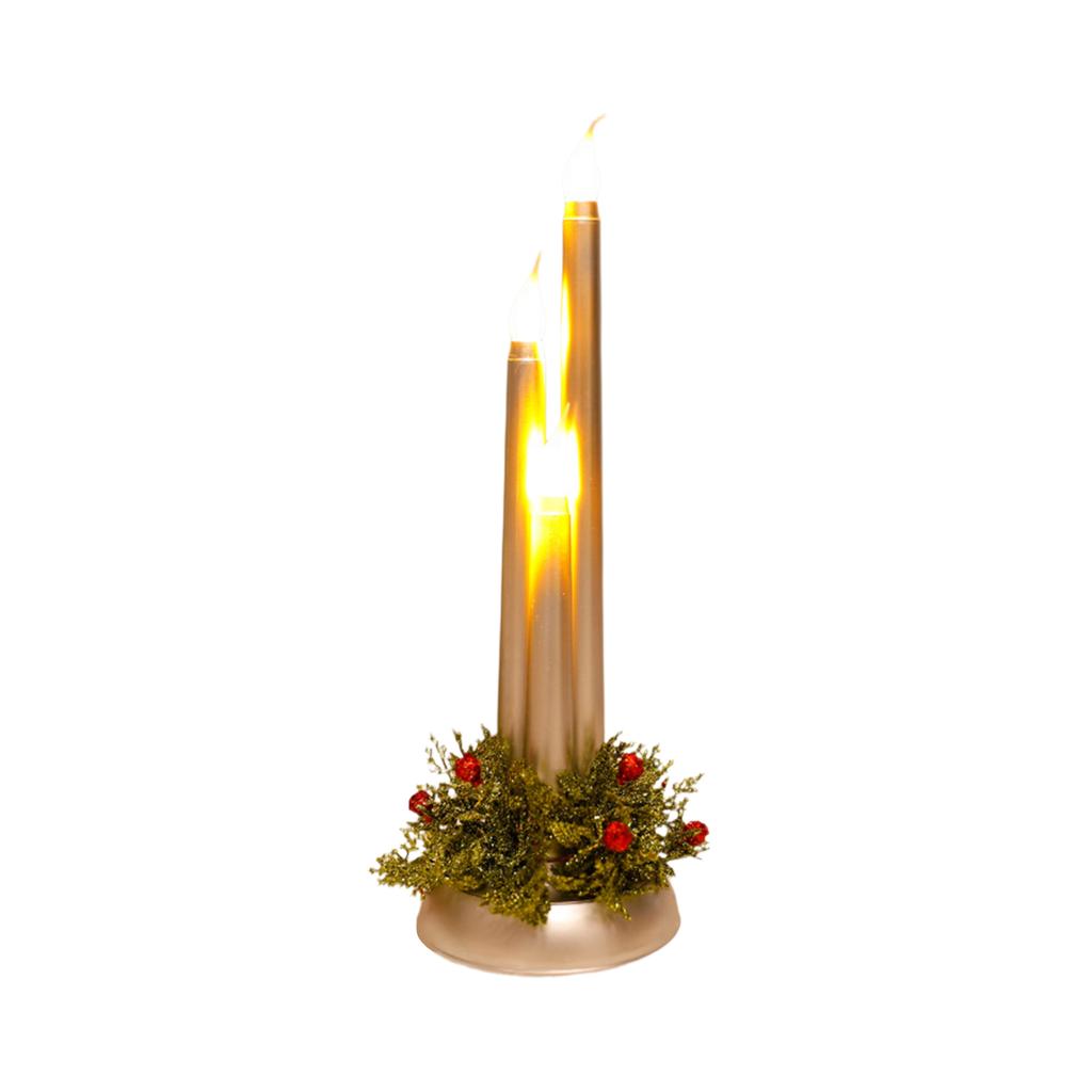 Christmas LED Flameless Candles,  Flameless Tapered Short Candles For Christmas Centerpieces