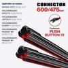 600/475мм (24"+19") Кнопковий 19 Безкаркасні двірники для Skoda Yeti / VW Golf VI / Jetta V / Passat B6/B7