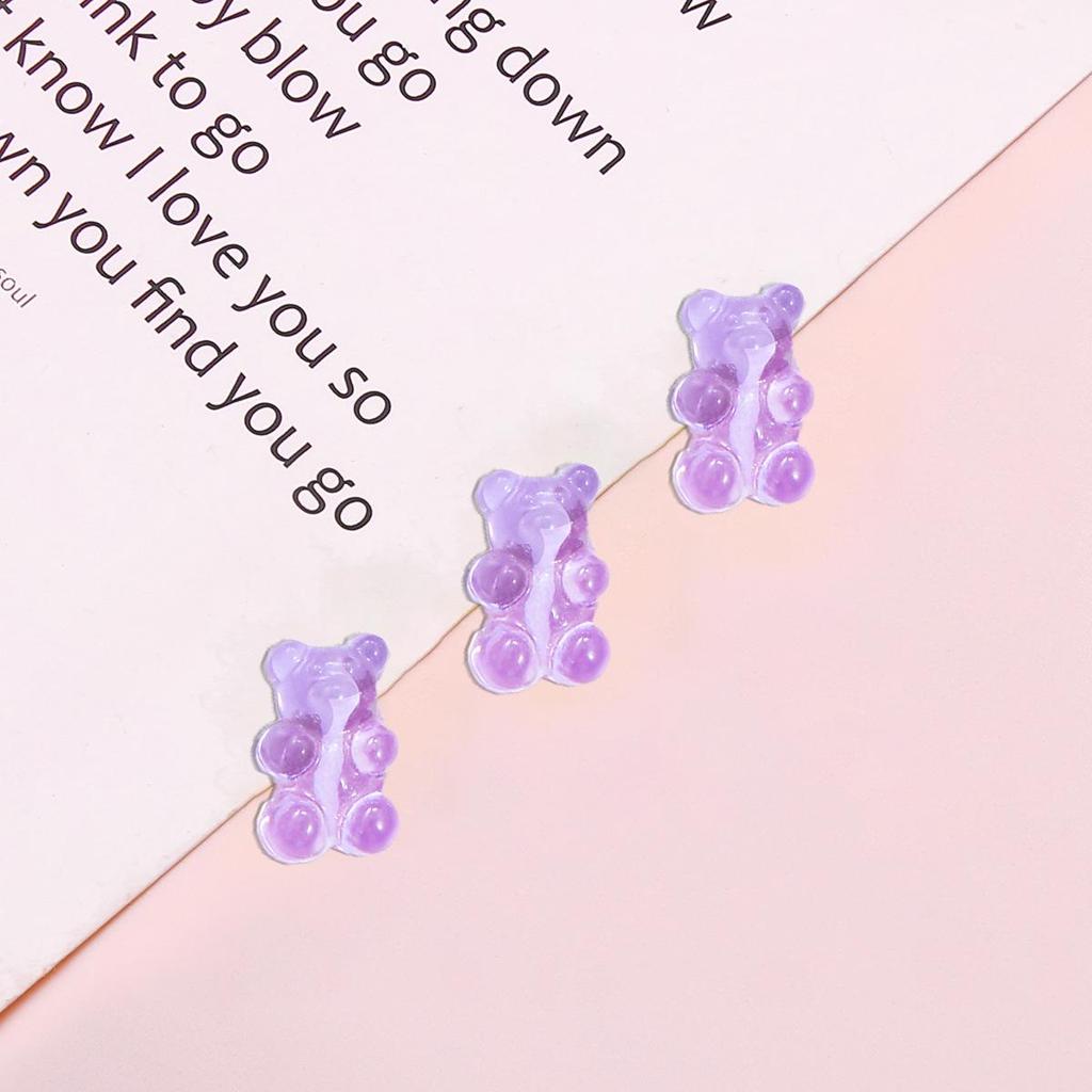 Candy Color Resin Bear DIY Jewelry Accessories: Bracelet, Earring, Keychain Pendants