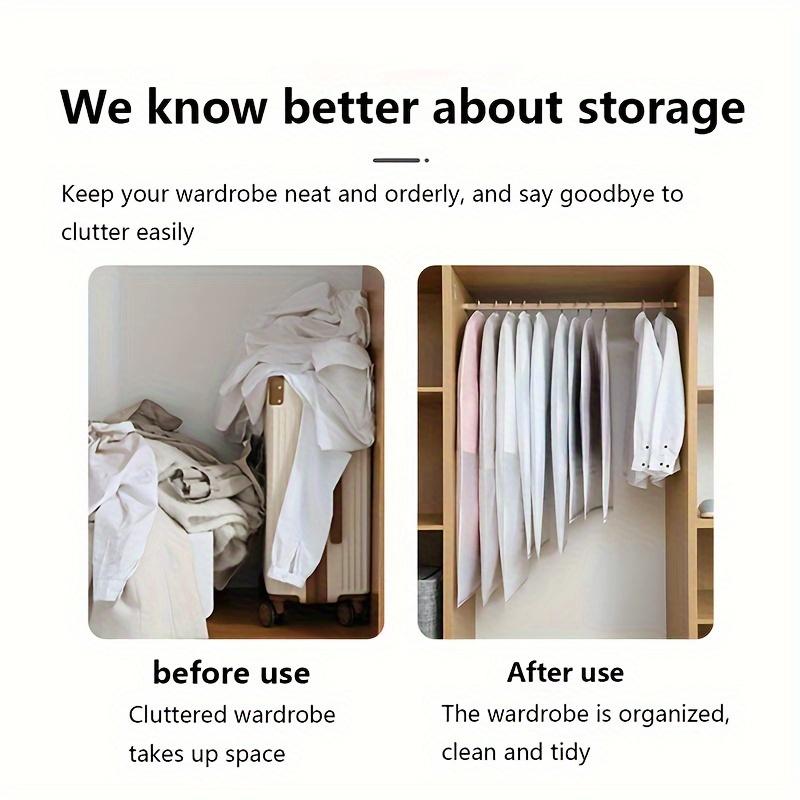 5PCS clothing cover, transparent zipper dust suit bag, wardrobe storage moisture-proof, transparent clothing protective cover