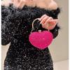 1 Piece Rhinestone Mini Handbags Luxury Diamond Inlay Heart Shape Crystal Clutch Purse Evening Wedding Party Shoulder Bag