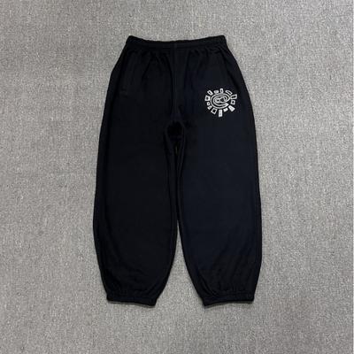 Streetwear Printed Loose Fit Jogger Pants Men Women Casual Hip Hop Wide Leg Trousers In Black Grey