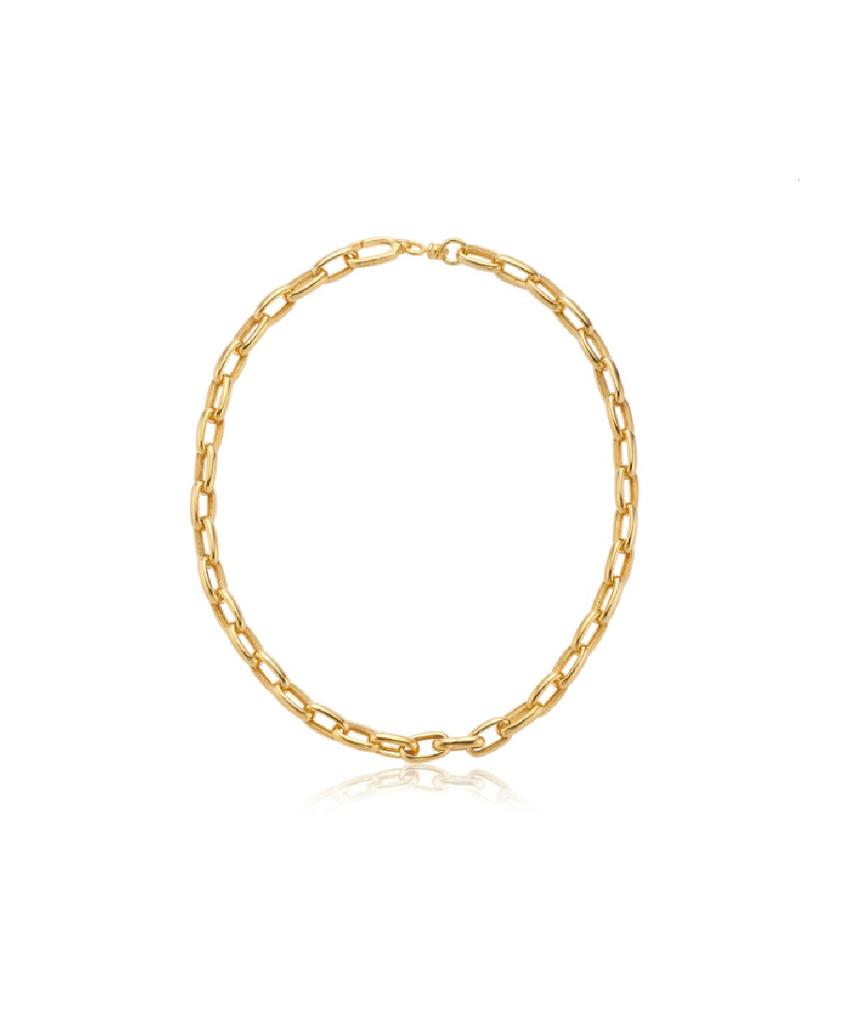 Grasse Matinee Oval Link Chain Necklace Gold