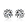 Moissanite Six-Claw Zircon Earrings, S925 Sterling Silver, Women's Fashion
