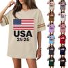 Women's Casual & Stylish V-Neck Sports — Print Short-Sleeve Athletic T-Shirt Top