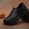 Rundtå Svart Platt Klack Online Herr Casual Enkeltå Lager Nappa Låg Skärning Mjuka och Bekväma Affärsläderskor för Män