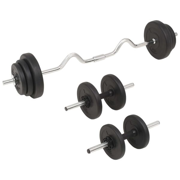 vidaXL Dumbbell and Barbell Set 30 Kg