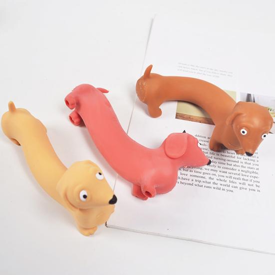 Mini Dachshund Squeeze Toy Stress Relief Simulated Dog Fidget Sensory Toy Soft Stretchy Animal Shape Home Office Desk Toy