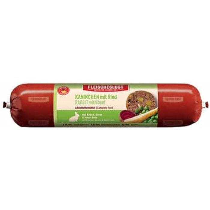 Nourriture Humide Pour Chien - FLEISCHESLUST - Lapin Au Bœuf - 75% Viande - Ingrédients Naturels - 400g