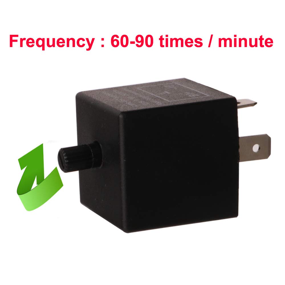 2 Pieces 12V 3 Pin Electronic LED Flasher Relay 0.1W-150W c/m Motorcycle Turn Signal Adjustable Flasher CF-13KT, Comes with 6pcs Terminals