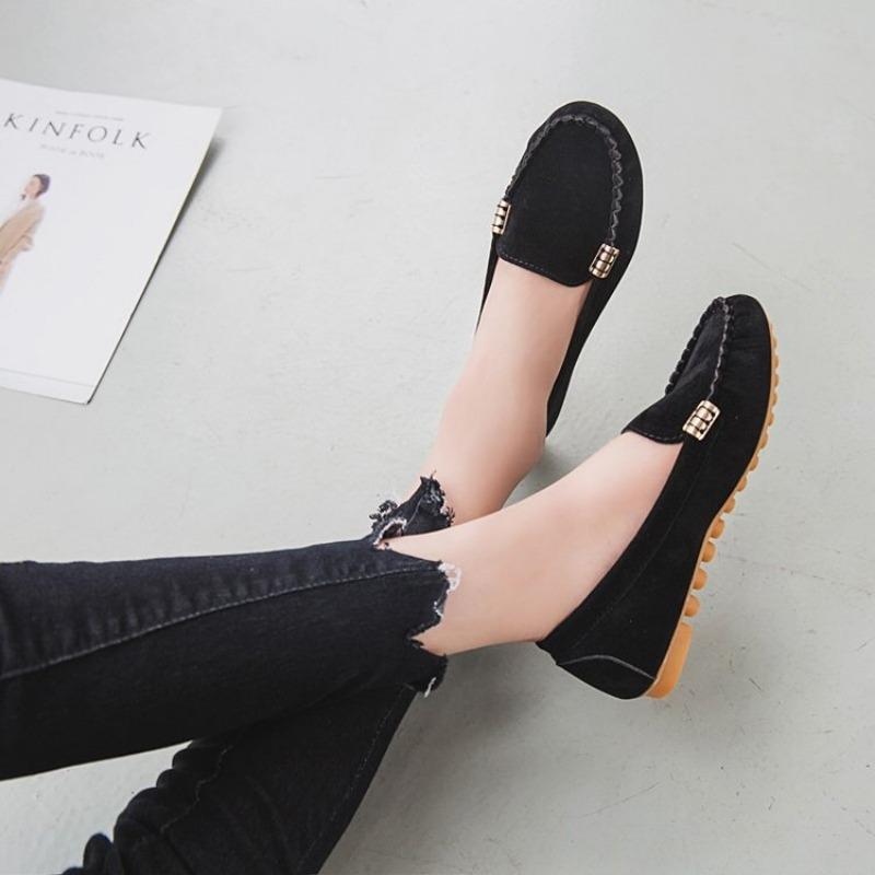 Large size Doudou single shoes women's flat casual single shoes women