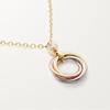 Kajia 925 Silver CNC Diamond Three-Tone Triple Ring Necklace
