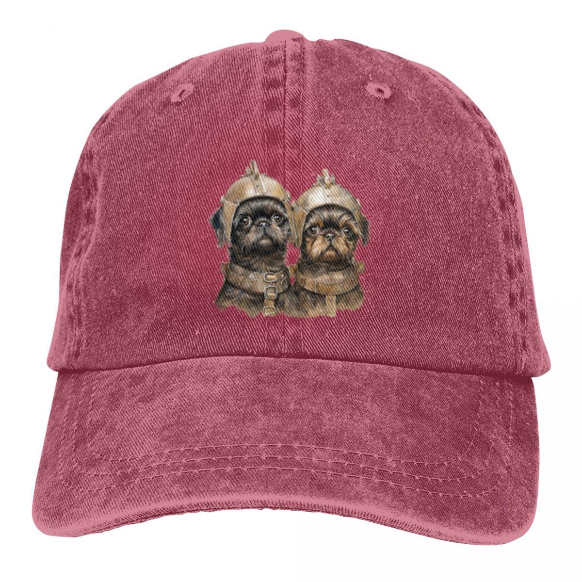 Cute Brussels Griffon Adult Dog Brussels Griffon Cute Design Cute Puppy Pet Bandanas Brussels Griffon Dog Mats A Baseball Cap (Red,One Size)
