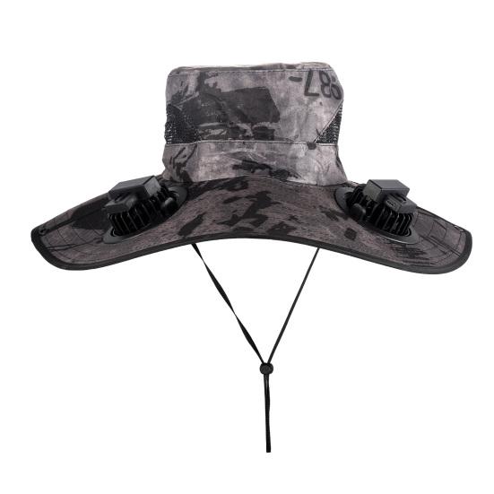 Sun Hat Unisex Ventilated Bucket Hat with Built-in Battery Panel Adjustable