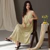Modal nightdress women's summer new cool ice silk suspender sexy nightdress with chest pad pajamas loungewear summer