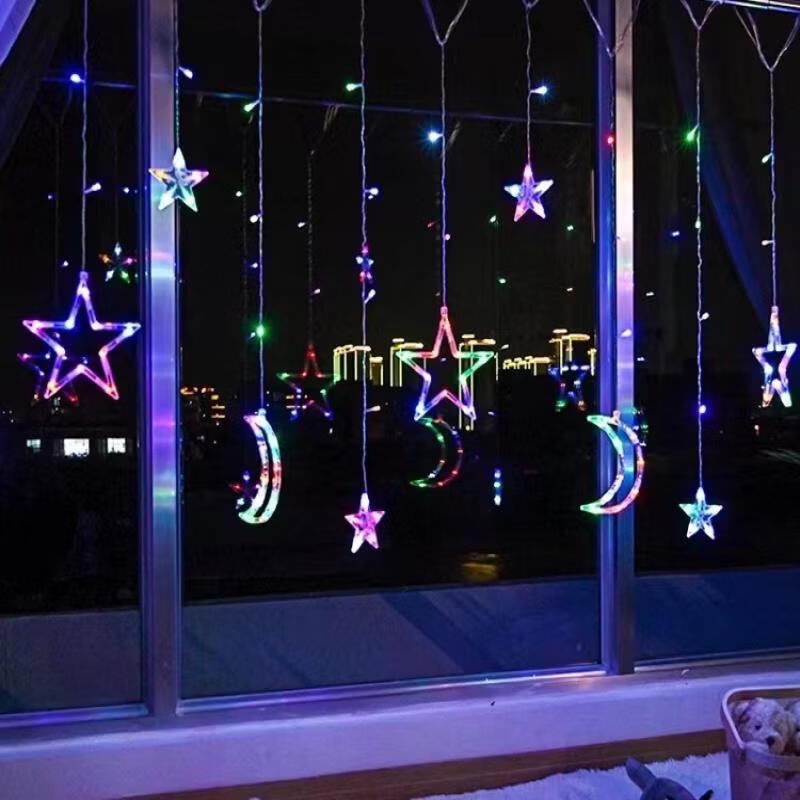 OEING Star Moon Icicle String Lights