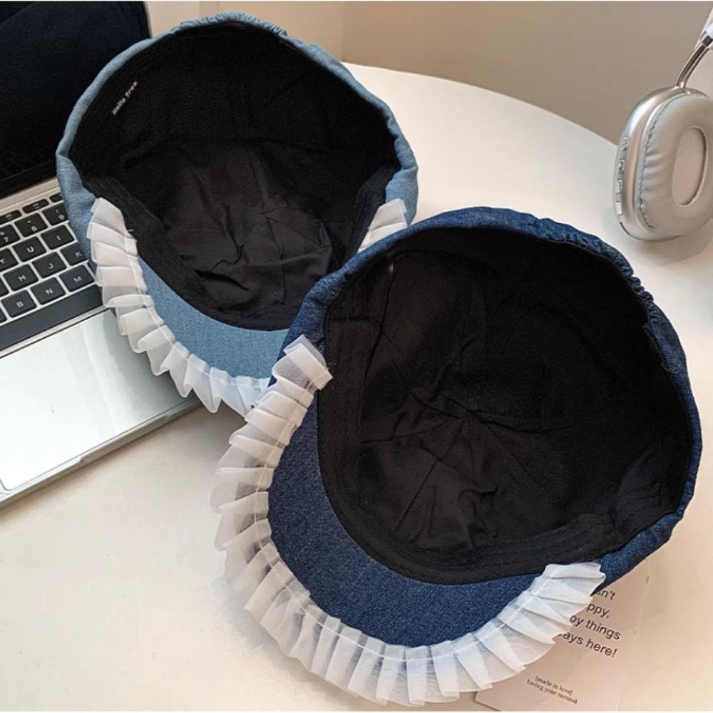 

Кепка таксиста с кружевом, ковбойская шляпа газетчика, модная кепка с козырьком для женщин