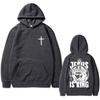 Christian Jesus Is King Graphic Hoodie Men Women Hip Hop Fashion Retro Oversized Sweatshirt Unisex Fleece Cotton Hoody Pullover