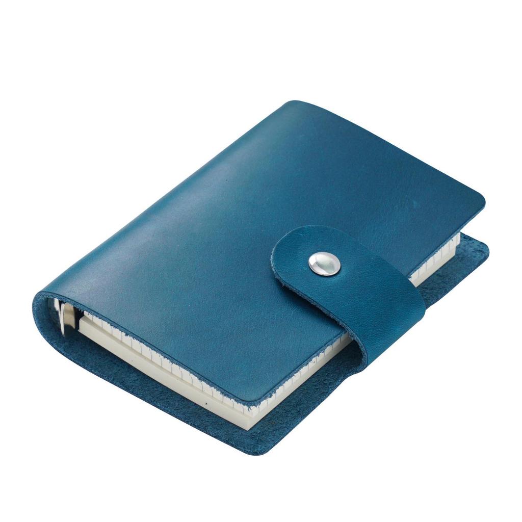 Caderno de Bolso A8 em Couro Genuíno - Fofo, Portátil, Diário/Agenda de Folhas Soltas.