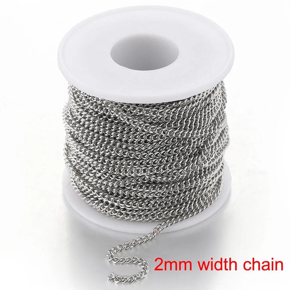

New 1M2M Stainless Steel Chain Gold Color Steel Color Round O Shape Necklace Bracelet DIY Jewelry Making Components Accessories
