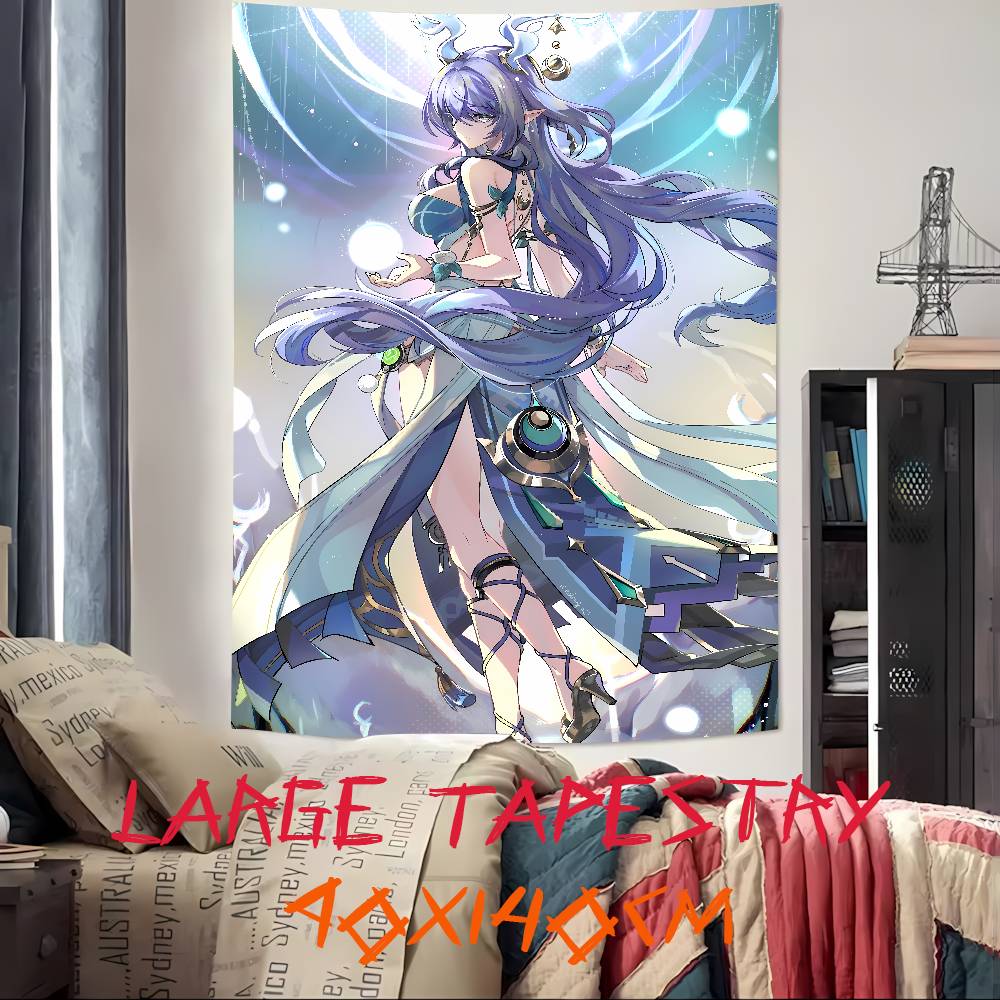 Kawaii Pretty Hot Girl Lauma Cool Video Gaming Tapestry Wall Hanging Art Decoration Aesthetic Background Cloth Birthday Gif