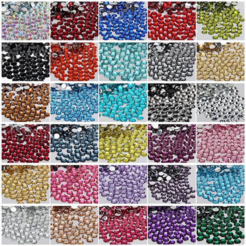 2000 st Flat Back Resin Rhinestones DIY telefonfodral Nageldekaler 2/3/4/5 mm