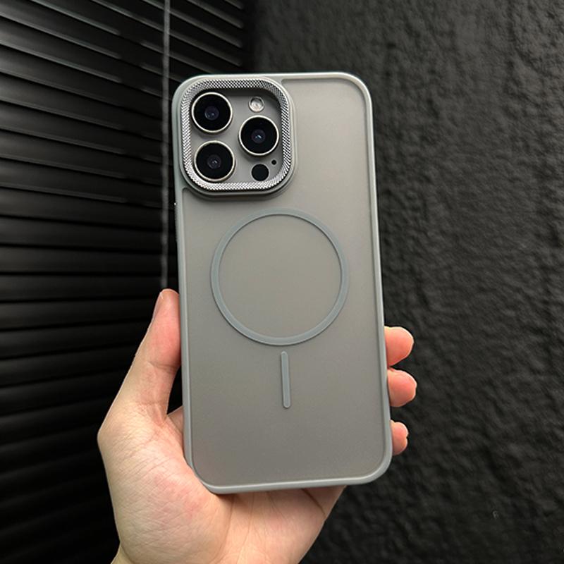 

Роскошная металлическая защита кольца камеры для чехла Magsafe для iPhone 16 16E 15 14 Plus 13 12 11 Pro Max Матовый противоударный бампер For iPhone 16Pro Max