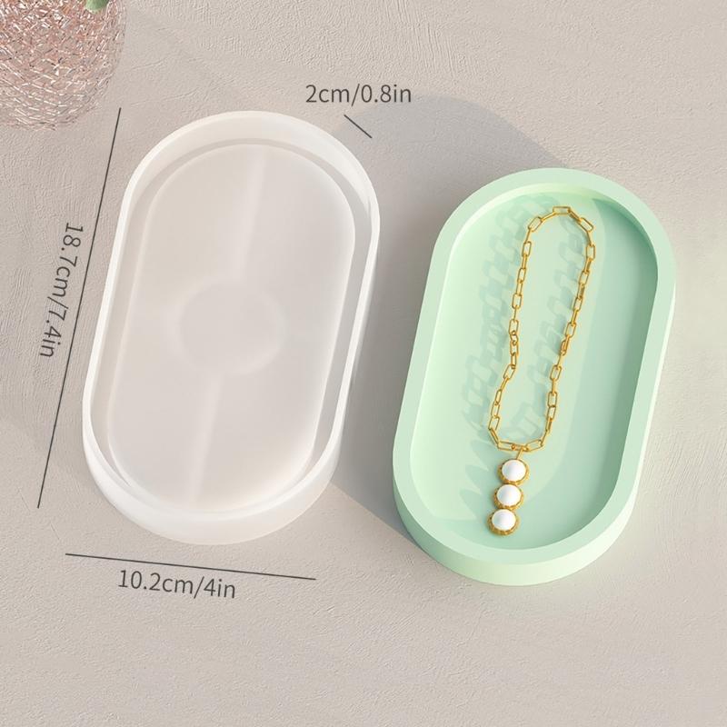 Epoxy Resin Mold Oval Plate Dish Cup Mat Silicone Mould DIY Crafts Decors Mold