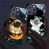 Astronaut LED Luminous Sound Control Flash Glass Case for iPhone Samsung
