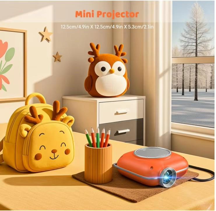 Compact Portable HD Home Theater Projector with Mobile Phone Compatibility