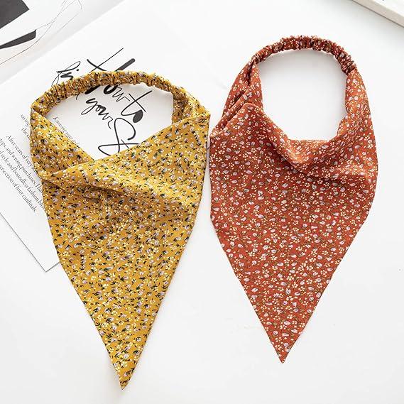 Hair Scarfs Head Bandanas for Women Fashion Floral Triangle Head Scarf Hair Accessories