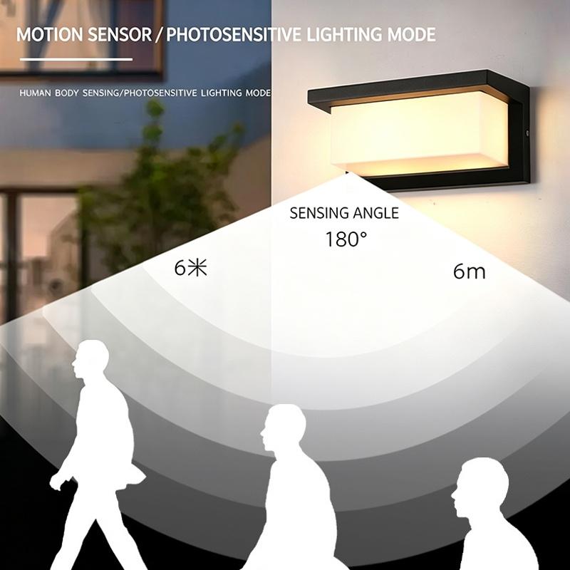 Led Outdoor Wall Light Waterproof Ip65 Motion Sensor Led Outdoor Lighting Porch Lights Balcony Garden Lights Outdoor Wall Lamp